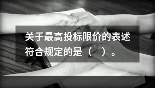 关于最高投标限价的表述符合规定的是（　）。