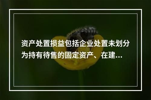 资产处置损益包括企业处置未划分为持有待售的固定资产、在建工程