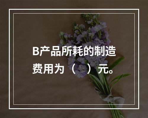 B产品所耗的制造费用为（　）元。