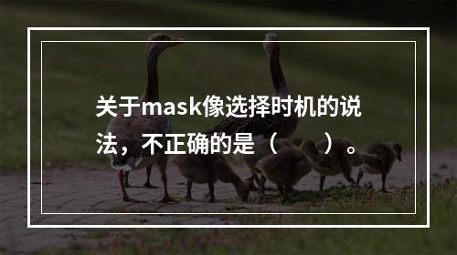 关于mask像选择时机的说法，不正确的是（　　）。