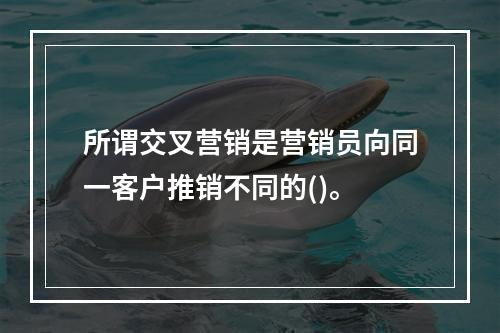 所谓交叉营销是营销员向同一客户推销不同的()。