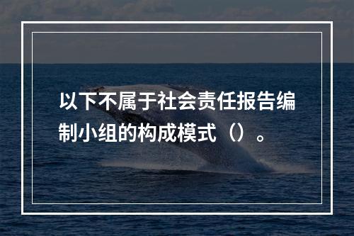 以下不属于社会责任报告编制小组的构成模式（）。