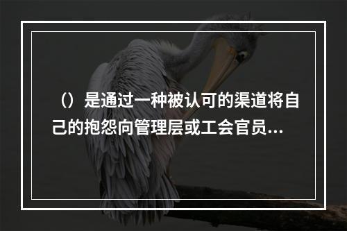 （）是通过一种被认可的渠道将自己的抱怨向管理层或工会官员表达