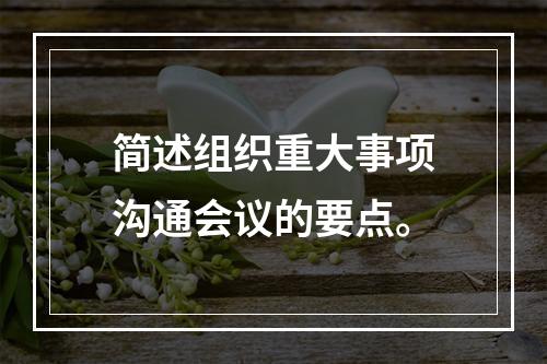 简述组织重大事项沟通会议的要点。