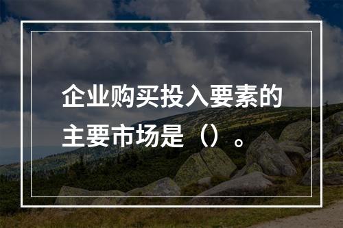 企业购买投入要素的主要市场是（）。