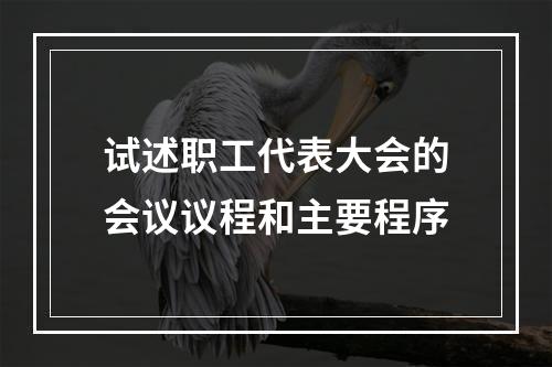 试述职工代表大会的会议议程和主要程序