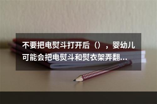 不要把电熨斗打开后（），婴幼儿可能会把电熨斗和熨衣架弄翻。