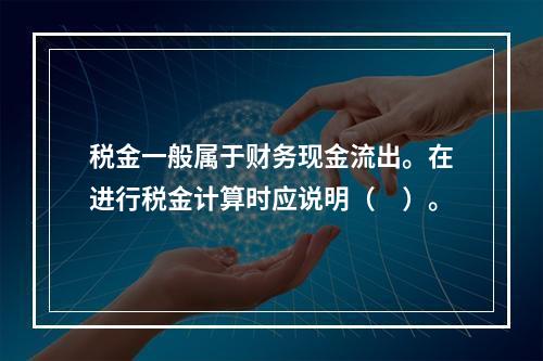 税金一般属于财务现金流出。在进行税金计算时应说明（　）。