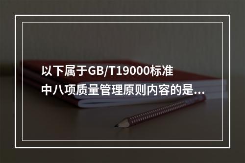 以下属于GB/T19000标准中八项质量管理原则内容的是（）