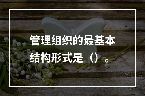 管理组织的最基本结构形式是（）。