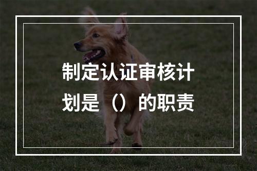 制定认证审核计划是（）的职责