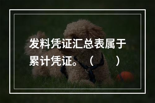 发料凭证汇总表属于累计凭证。（　　）