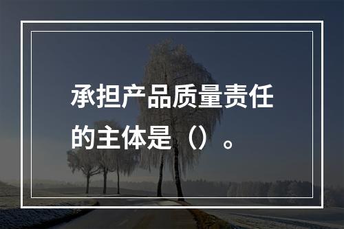 承担产品质量责任的主体是（）。