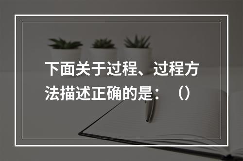 下面关于过程、过程方法描述正确的是：（）