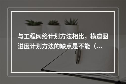 与工程网络计划方法相比，横道图进度计划方法的缺点是不能（　）