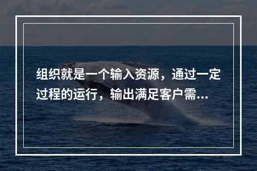 组织就是一个输入资源，通过一定过程的运行，输出满足客户需要的