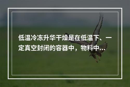 低温冷冻升华干燥是在低温下、一定真空封闭的容器中，物料中的水