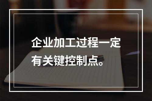 企业加工过程一定有关键控制点。