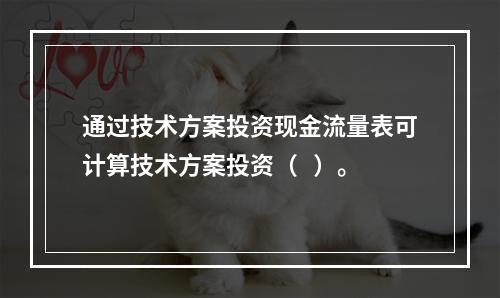 通过技术方案投资现金流量表可计算技术方案投资（   ）。