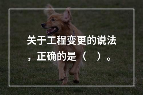 关于工程变更的说法，正确的是（　）。