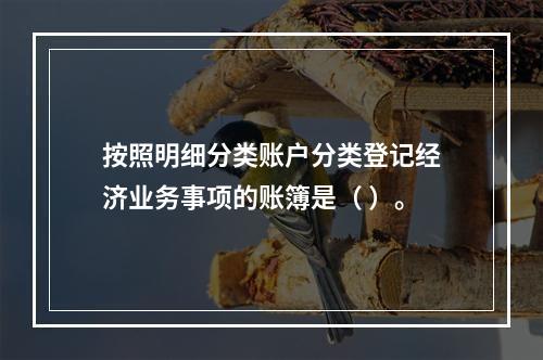 按照明细分类账户分类登记经济业务事项的账簿是（ ）。