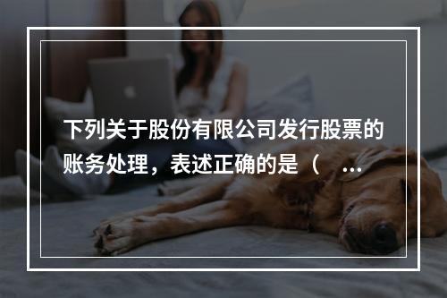 下列关于股份有限公司发行股票的账务处理，表述正确的是（　）。