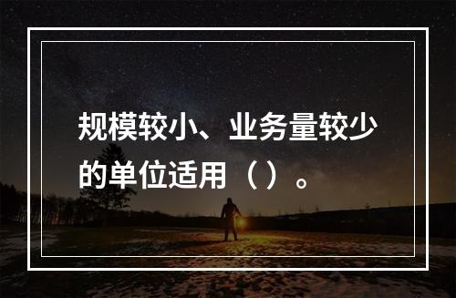 规模较小、业务量较少的单位适用（ ）。