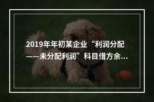 2019年年初某企业“利润分配——未分配利润”科目借方余额2