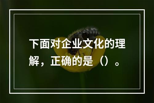 下面对企业文化的理解，正确的是（）。