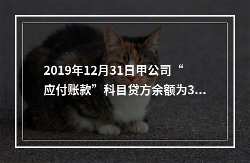 2019年12月31日甲公司“应付账款”科目贷方余额为300