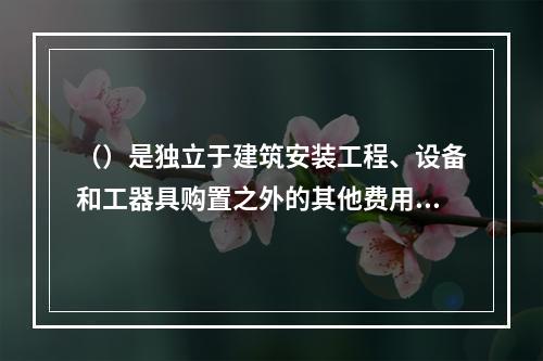 （）是独立于建筑安装工程、设备和工器具购置之外的其他费用开支