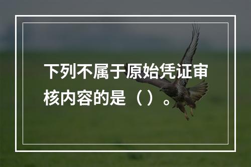 下列不属于原始凭证审核内容的是（ ）。