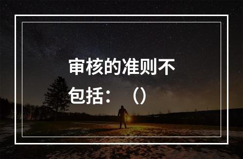 审核的准则不包括：（）