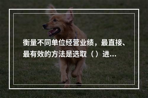 衡量不同单位经营业绩，最直接、最有效的方法是选取（ ）进行计