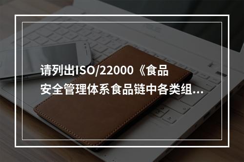 请列出ISO/22000《食品安全管理体系食品链中各类组织的