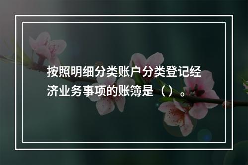 按照明细分类账户分类登记经济业务事项的账簿是（ ）。