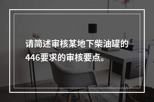 请简述审核某地下柴油罐的446要求的审核要点。