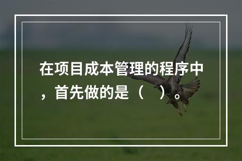 在项目成本管理的程序中，首先做的是（　）。