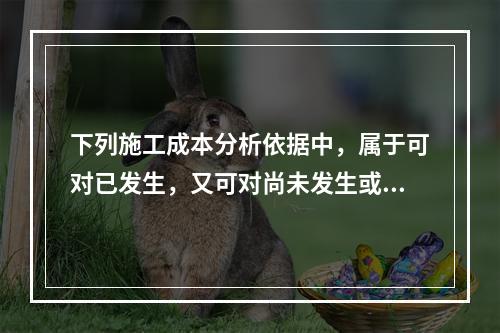 下列施工成本分析依据中，属于可对已发生，又可对尚未发生或正在