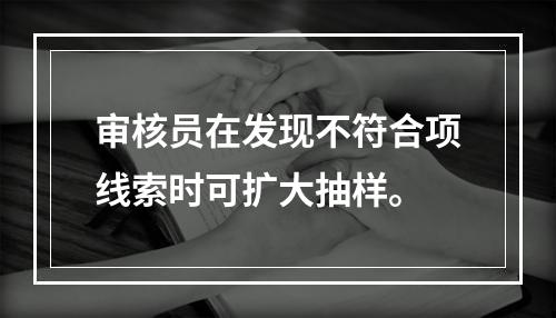 审核员在发现不符合项线索时可扩大抽样。