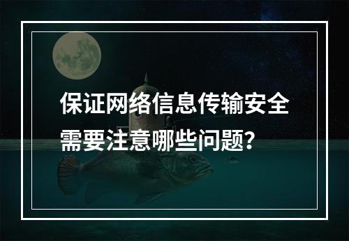 保证网络信息传输安全需要注意哪些问题？