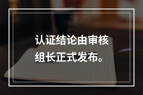 认证结论由审核组长正式发布。