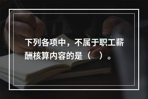 下列各项中，不属于职工薪酬核算内容的是（　）。