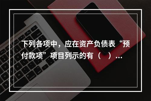 下列各项中，应在资产负债表“预付款项”项目列示的有（　）。