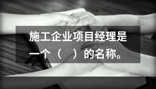 施工企业项目经理是一个（　）的名称。