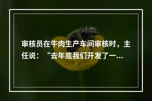 审核员在牛肉生产车间审核时，主任说：“去年底我们开发了一种麻