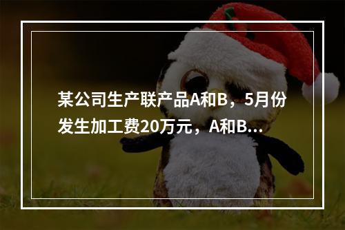 某公司生产联产品A和B，5月份发生加工费20万元，A和B在分