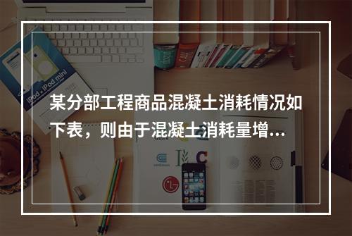 某分部工程商品混凝土消耗情况如下表，则由于混凝土消耗量增加导