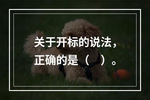 关于开标的说法，正确的是（　）。