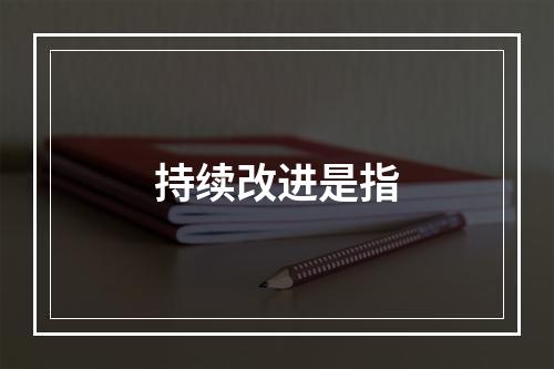 持续改进是指